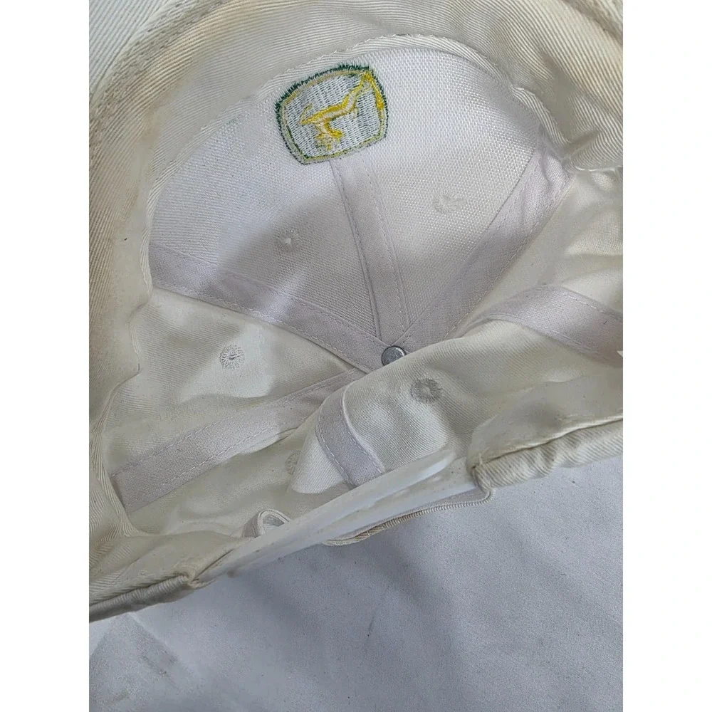 John Deere Baseball Cap White Snapback Hat JDR0698 Logo‎ Adjustable Mens